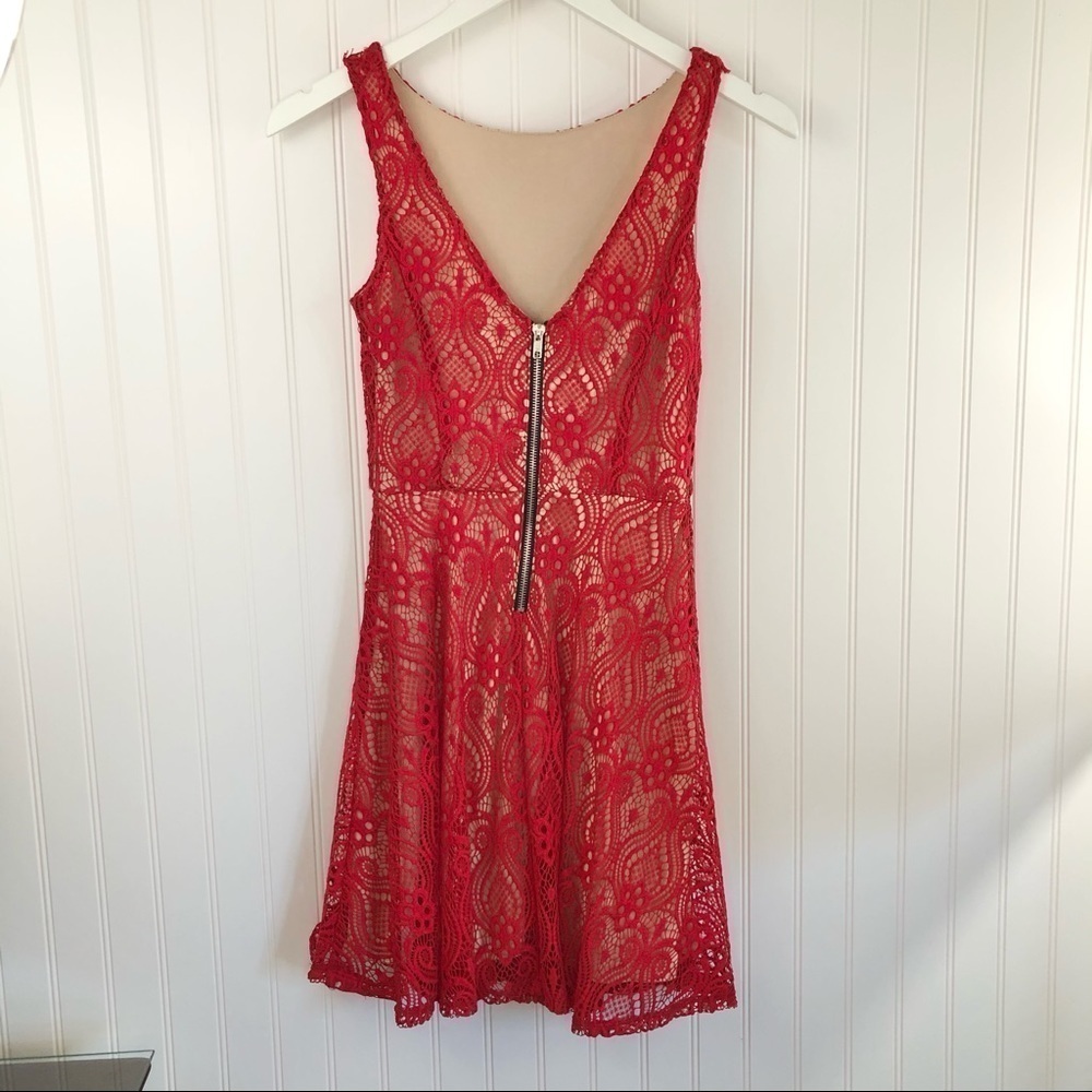 Speechless Red Lace Fit and Flare Dress Sz XS - Picture 3 of 14
